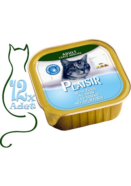 Pate Tuna Balık Etli 100gr Plaisir Yaş Kedi Maması 12ADET