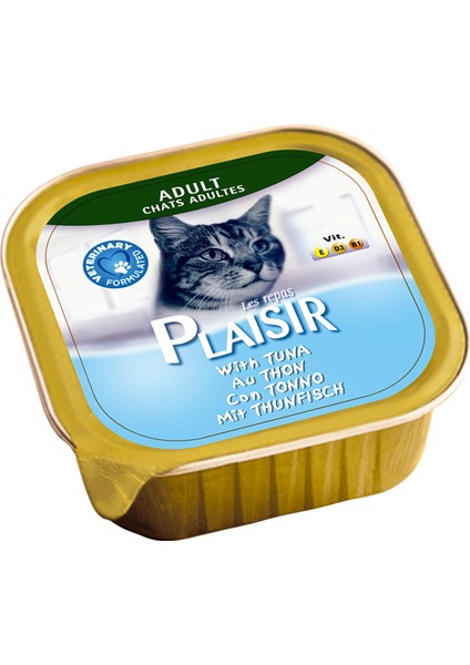 Pate Tuna Balık Etli 100gr Plaisir Yaş Kedi Maması 32ADET