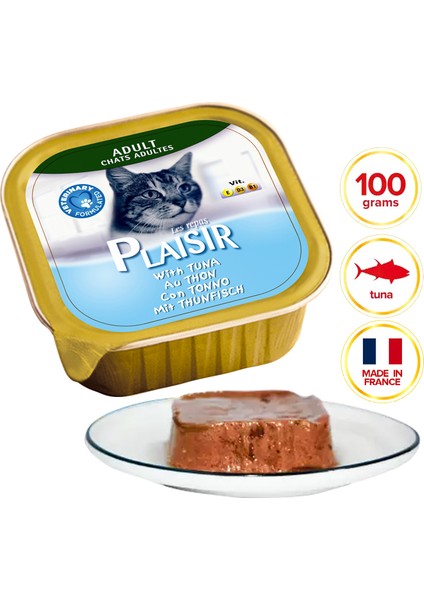 Pate Tuna Balık Etli 100gr Plaisir Yaş Kedi Maması 32ADET