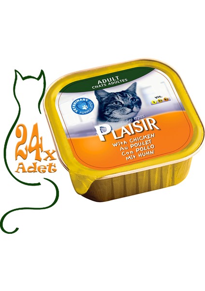 Pate Tavuk Etli 100gr Plaisir Yaş Kedi Kedi Maması 24ADET