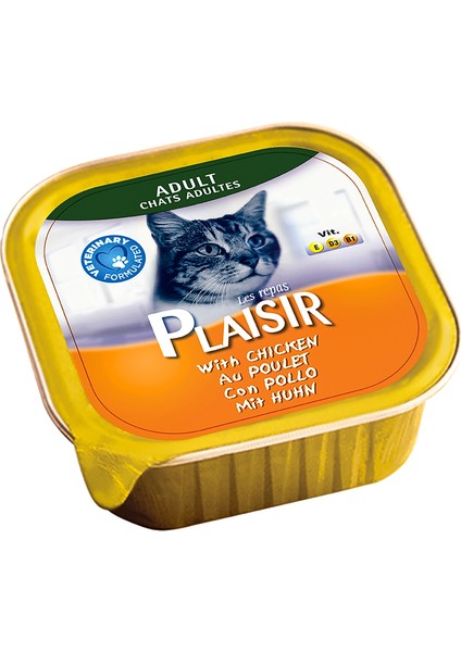 Pate Tavuk Etli 100gr Plaisir Yaş Kedi Kedi Maması 32ADET