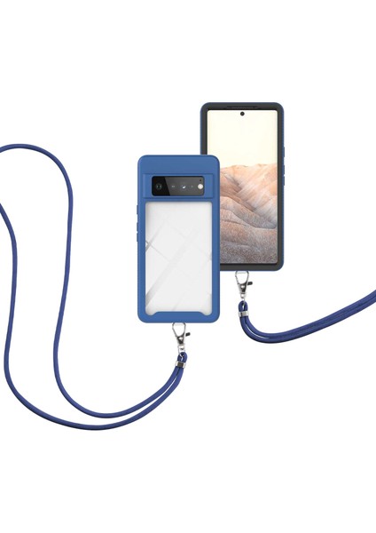 Google Pixel 6 Pro İçin Şeffaf Bumper Shockproof Ayarlanabilir Çapraz Askılı Askılı Tam Koruma Kılıf Kapaklı Mavi (Yurt Dışından) fiyatları