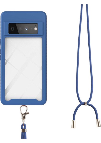 Google Pixel 6 Pro İçin Şeffaf Bumper Shockproof Ayarlanabilir Çapraz Askılı Askılı Tam Koruma Kılıf Kapaklı Mavi (Yurt Dışından) fırsatları