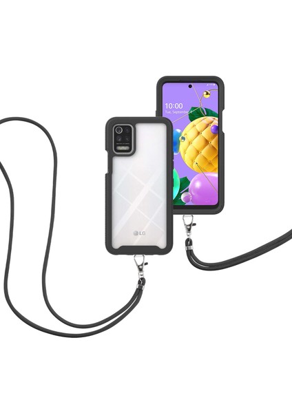 LG K42/K52/Q52/K62/Q62 İçin Şeffaf Bumper Shockproof Ayarlanabilir Çapraz Askılı Askılı Tam Koruma Kılıf Kapaklı Siyah (Yurt Dışından) fiyatları
