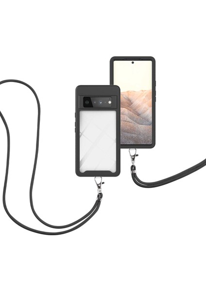 Google Pixel 6 Pro İçin Şeffaf Bumper Shockproof Ayarlanabilir Çapraz Askılı Askılı Tam Koruma Kılıf Kapaklı Siyah (Yurt Dışından) fiyatları