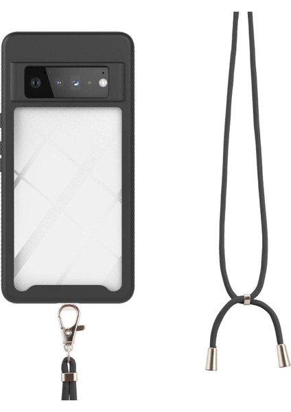 Google Pixel 6 Pro İçin Şeffaf Bumper Shockproof Ayarlanabilir Çapraz Askılı Askılı Tam Koruma Kılıf Kapaklı Siyah (Yurt Dışından) fırsatları