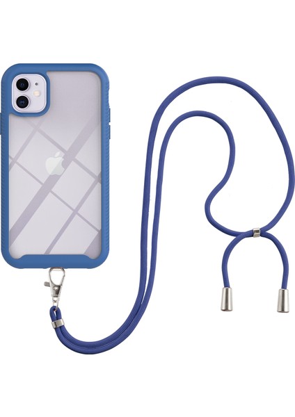iPhone 11 İçin Şeffaf Bumper Shockproof Ayarlanabilir Çapraz Askılı Askılı Tam Koruma Kılıf Kapaklı Mavi (Yurt Dışından) modelleri
