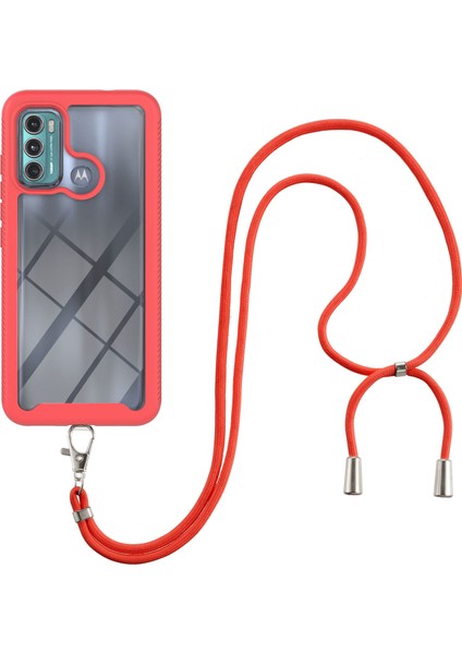 Motorola Moto G60 İçin Şeffaf Bumper Shockproof Ayarlanabilir Çapraz Askılı Askılı Tam Koruma Kılıf Kapaklı Kırmızı (Yurt Dışından) modelleri