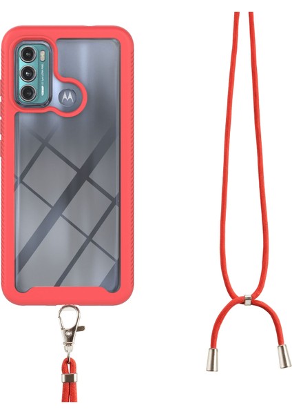 Motorola Moto G60 İçin Şeffaf Bumper Shockproof Ayarlanabilir Çapraz Askılı Askılı Tam Koruma Kılıf Kapaklı Kırmızı (Yurt Dışından) fırsatları