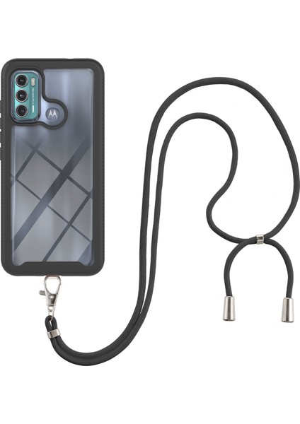 Motorola Moto G60 İçin Şeffaf Bumper Shockproof Ayarlanabilir Çapraz Askılı Askılı Tam Koruma Kılıf Kapaklı Siyah (Yurt Dışından) modelleri