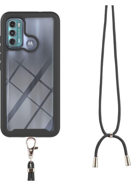 Motorola Moto G60 İçin Şeffaf Bumper Shockproof Ayarlanabilir Çapraz Askılı Askılı Tam Koruma Kılıf Kapaklı Siyah (Yurt Dışından) fırsatları