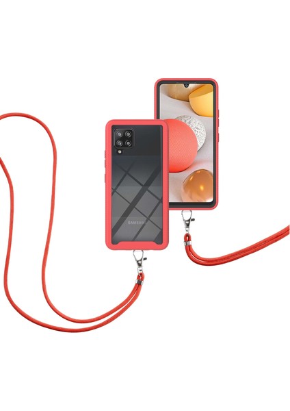 Samsung Galaxy A42 5G İçin Şeffaf Bumper Shockproof Ayarlanabilir Çapraz Askılı Askılı Tam Koruma Kılıf Kapaklı Kırmızı (Yurt Dışından) fiyatları