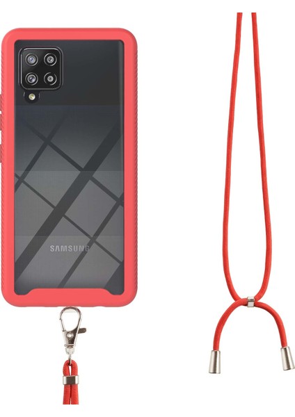 Samsung Galaxy A42 5G İçin Şeffaf Bumper Shockproof Ayarlanabilir Çapraz Askılı Askılı Tam Koruma Kılıf Kapaklı Kırmızı (Yurt Dışından) fırsatları