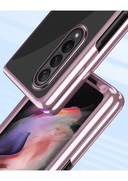 Samsung Galaxy Z Fold 3 5G İçin İnce Kaplama Frame Açık Korumalı Kılıf Kapaklı Siyah (Yurt Dışından)