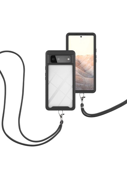 Google Pixel 6 İçin Şeffaf Bumper Shockproof Ayarlanabilir Çapraz Askılı Askılı Tam Koruma Kılıf Kapaklı Siyah (Yurt Dışından) fiyatları