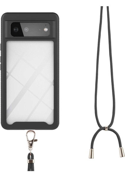 Google Pixel 6 İçin Şeffaf Bumper Shockproof Ayarlanabilir Çapraz Askılı Askılı Tam Koruma Kılıf Kapaklı Siyah (Yurt Dışından) fırsatları