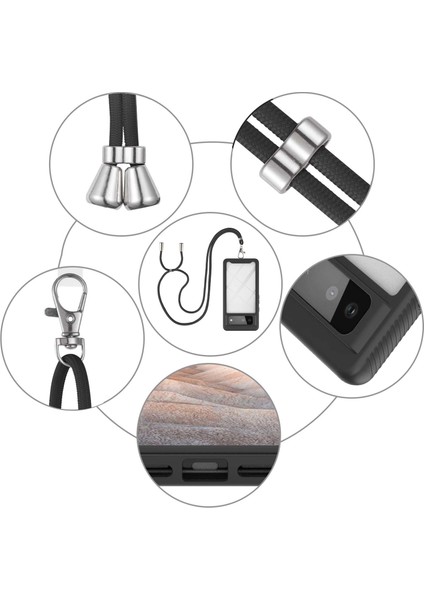 Google Pixel 6 İçin Şeffaf Bumper Shockproof Ayarlanabilir Çapraz Askılı Askılı Tam Koruma Kılıf Kapaklı Siyah (Yurt Dışından) indirimleri