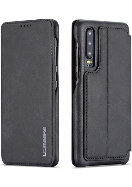 Huawei P30 İçin İnce Flip Pu Deri Manyetik Standlı Shockproof Kılıf (Yurt Dışından)