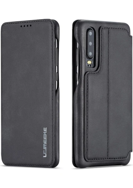 Huawei P30 İçin İnce Flip Pu Deri Manyetik Standlı Shockproof Kılıf (Yurt Dışından)