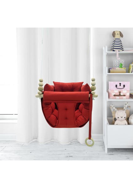 Kırmızı Puffy Swing Salıncak