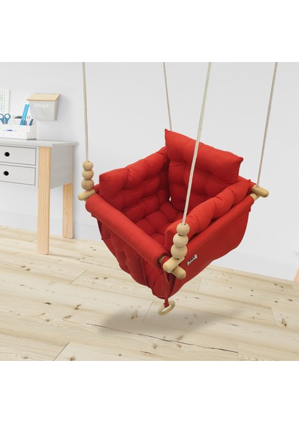 Kırmızı Puffy Swing Salıncak