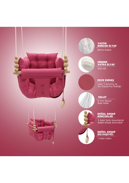 Fuşya Puffy Swing Salıncak
