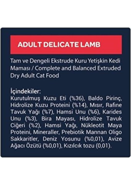 Selection Adult Delicate Lamb Yetişkin Kedi Maması