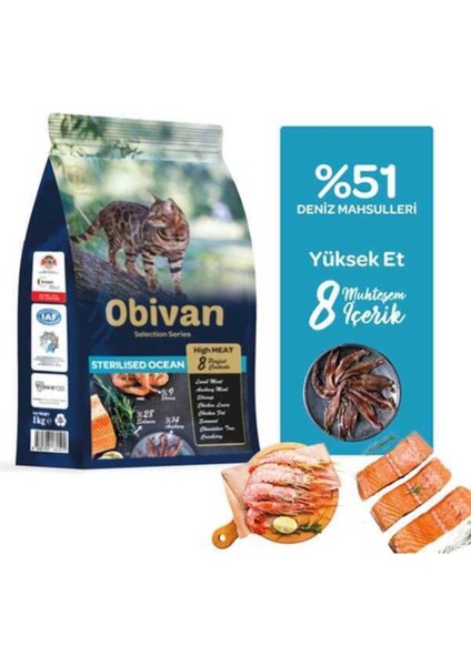 Low Grain Ocean Kısırlaştırılmış Kedi Maması 1 kg