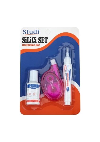 Düzeltici Set Mini Boyut 5mm x 5m 3 Parça Renkli Hızlı ve Temiz Düzeltme