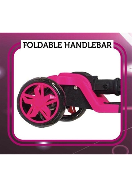 Scooter Tulpar 4+ Yaş LED Işıklı Katlanabilir Pembe Renk Cool Wheels