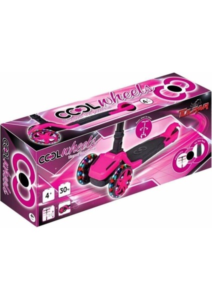 Scooter Tulpar 4+ Yaş LED Işıklı Katlanabilir Pembe Renk Cool Wheels