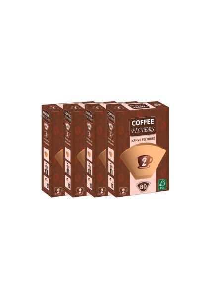Filters 1/2 2 Numara Filtre Kahve Kağıdı 80'li - 4 Paket