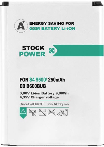 Power Samsung Galaxy S4 (I9500) Batarya 2500 Mah