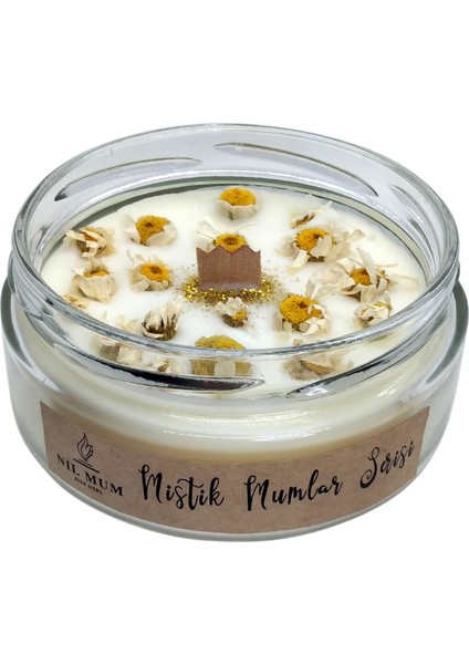 Papatya Dekorlu Kokulu Soya Mum