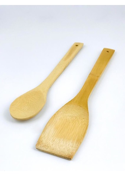 Bambu Spatula ve Bambu Servis Kaşığı 2'li Set