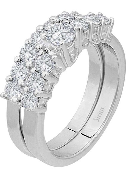 G Renk Toplam 1,56 Karat Pırlanta Tektaş Yüzük ve Alyans 0407R0083