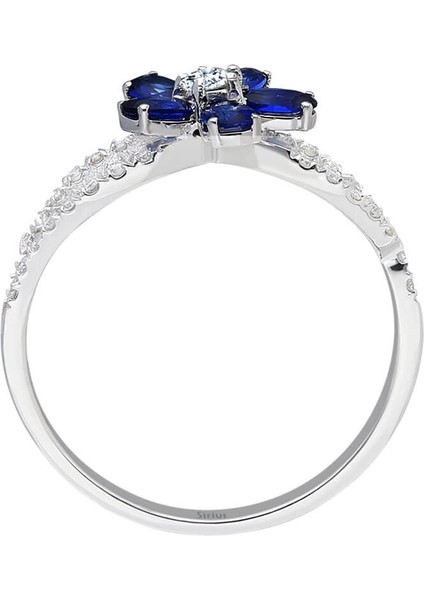 Pırlanta Ve Oval Safir Taşlı Menekşe Yüzük 0403R0011 modelleri