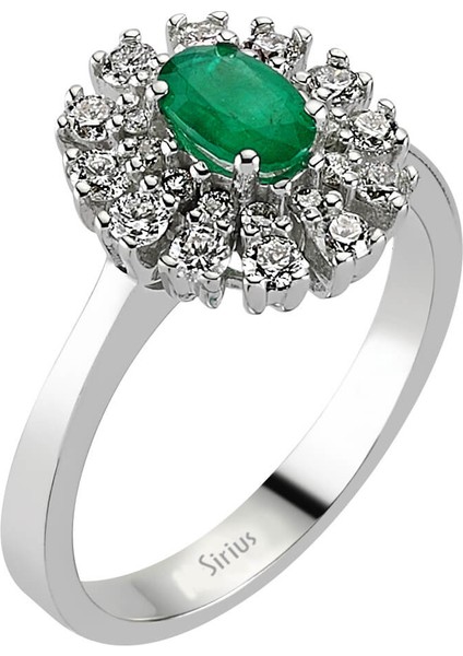 Zümrüt Taşlı Pırlanta Anturaj Yüzük 0404R0121