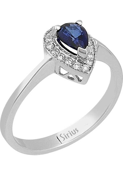 Pırlanta ve Damla Safir Taşlı Yüzük 0407R0068