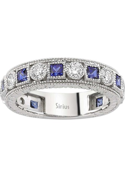 Pırlanta ve Safir Taşlı Tamtur Yüzük 0407R0013