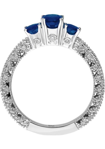Pırlanta ve Oval Safir Taşlı Yüzük 0407R0087 modelleri