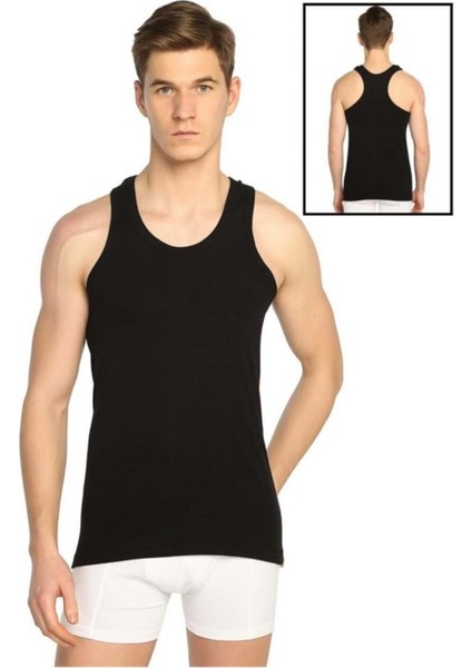 6'lı Paket 0118 Erkek Ribana Sporcu Rambo Atlet - Tutku - Siyah - L