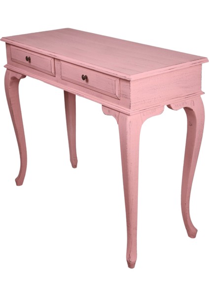 120 cm Çekmeceli Pembe Eskitme Dresuar