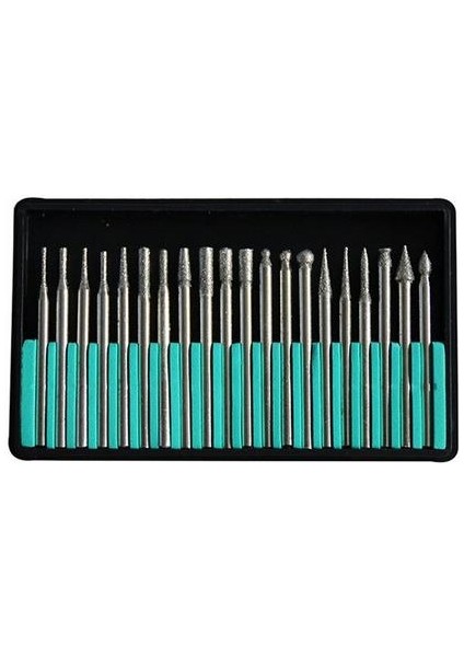 Elmas Freze Taşlama Iğne Zımpara 20LI Set 2.35MM 3mm Dremel Hobi