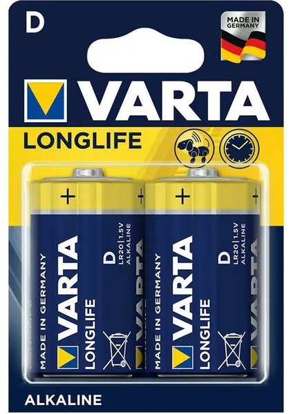 Longlife Alkalin D Büyük Boy Pil