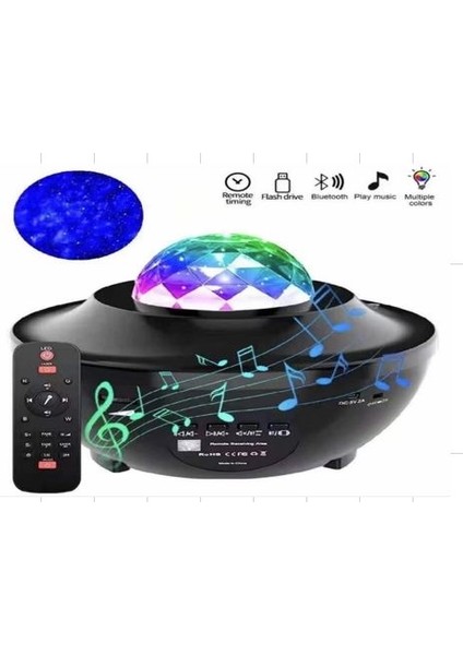 PM-7388 Bluetooth Destekli Animasyonlu Şarjlı Ufo Tip Disko Topu