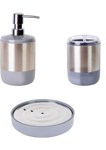 M-SE06-07 Lima Xl 3'lü Banyo Takımı Seti Gri