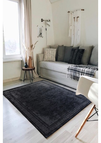 Dijital Baskılı Kaymaz Dot Taban Makinede Yıkanabilir Füme Eskitme Halı YOLLUK-D579