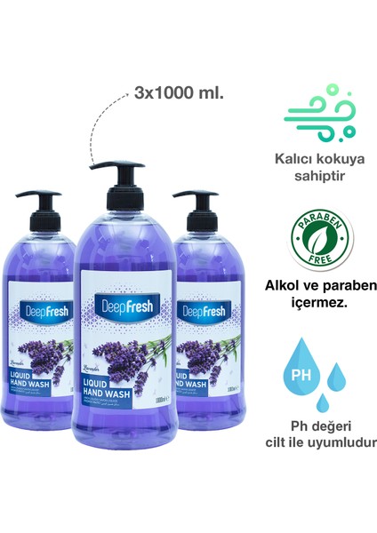 Deep Fresh Lavanta Sıvı Sabun 3 X 1 Lt