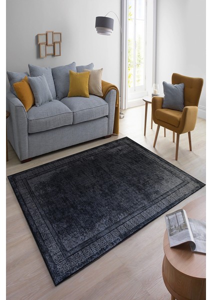 Dijital Baskılı Kaymaz Dot Taban Makinede Yıkanabilir Füme Eskitme Halı Yolluk-D579